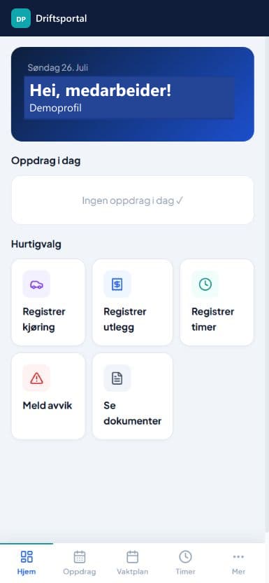 Employee portal on mobile